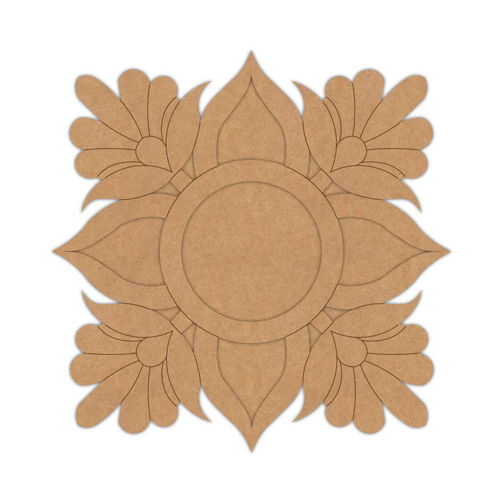Floral Pre-Marked MDF Diya Tealight Holder