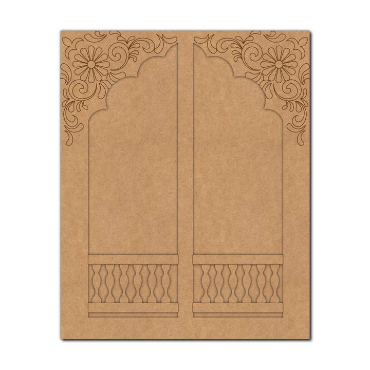 Floral Jharokha Pre Marked MDF Design 5