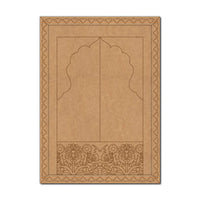 Floral Jharokha Rajwadi Door Pre Marked MDF Design 1