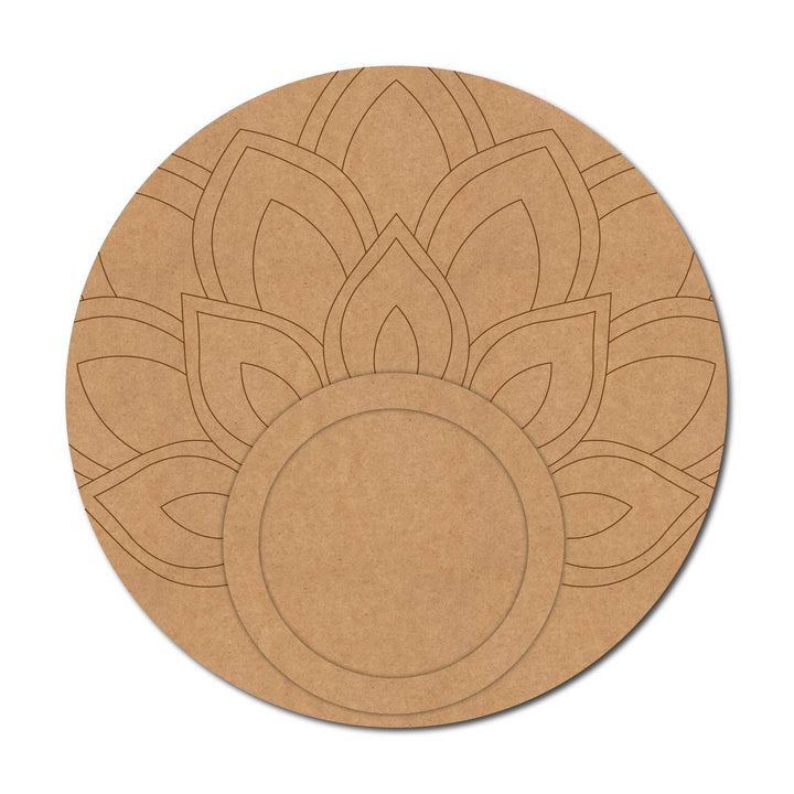 Floral Lotus Pre-Marked MDF Diya Tealight Holder