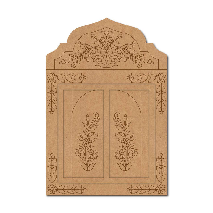 Floral Raj Dwar Jharokha Pre Marked MDF Design 1