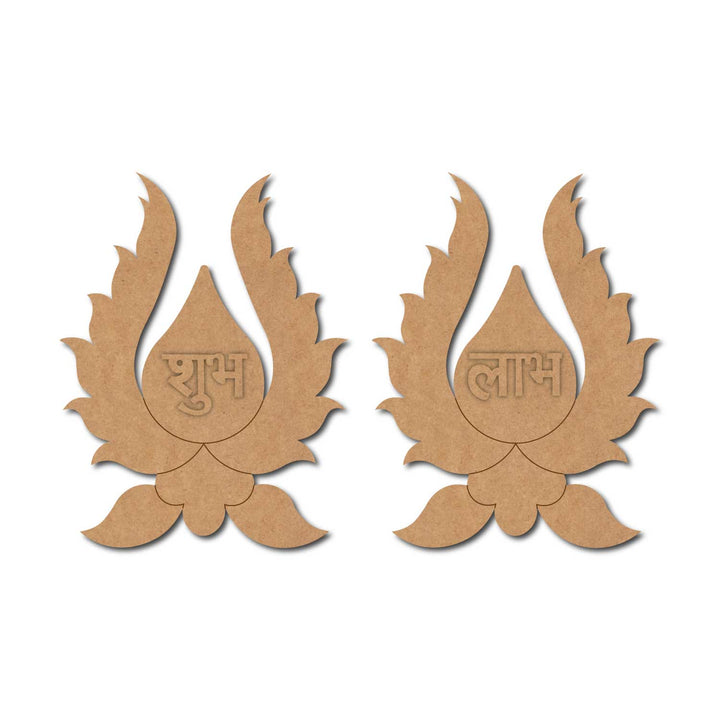 Floral Shubh Labh Pre-Marked MDF Base