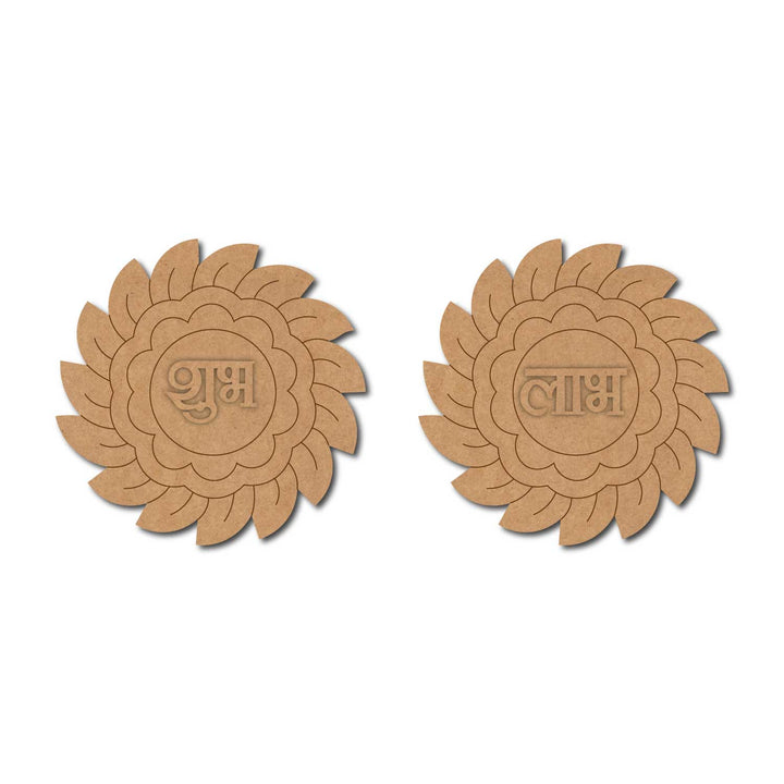 Flower Shubh Labh Pre-Marked MDF Base