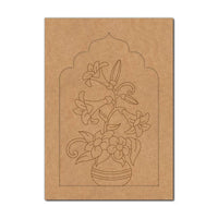 Flower Vase Jharokha Pre Marked MDF Design 1