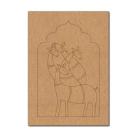 Folk Deer Family Jharokha Pre Marked MDF Design 1