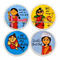 Four Humorous Indian Kitchen Fridge Magnets