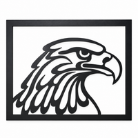 Framed Eagle Head Wooden Wall Art
