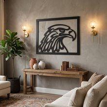 Framed Eagle Head Wooden Wall Art