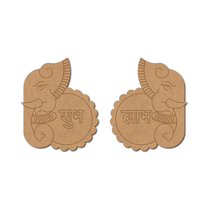 Ganesha Shubh Labh Pre-Marked MDF Base