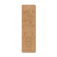 Girl Loves To Read Bookmark Pre Marked MDF Design 1