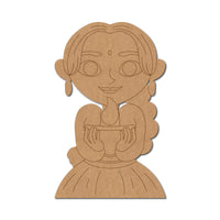 Girl With Diya Pre-Marked MDF