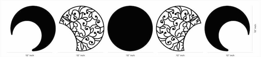 Moon Phases MDF Wall Art, set of 5 pcs