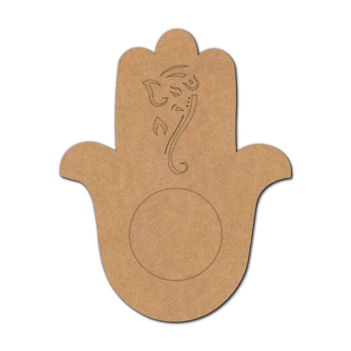 Hamsa Hand Ganesha Diya Tealight Holder MDF