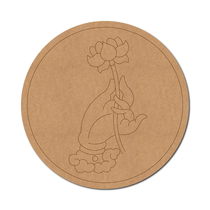 Hand Lotus Pre-Marked Round MDF