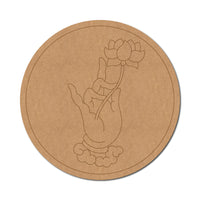 Hand Lotus Pre-Marked Round MDF