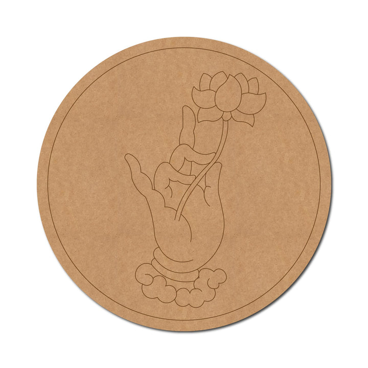 Hand Lotus Pre-Marked Round MDF