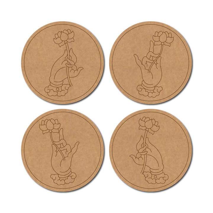 Hand Lotus Pre-Marked Round Set MDF