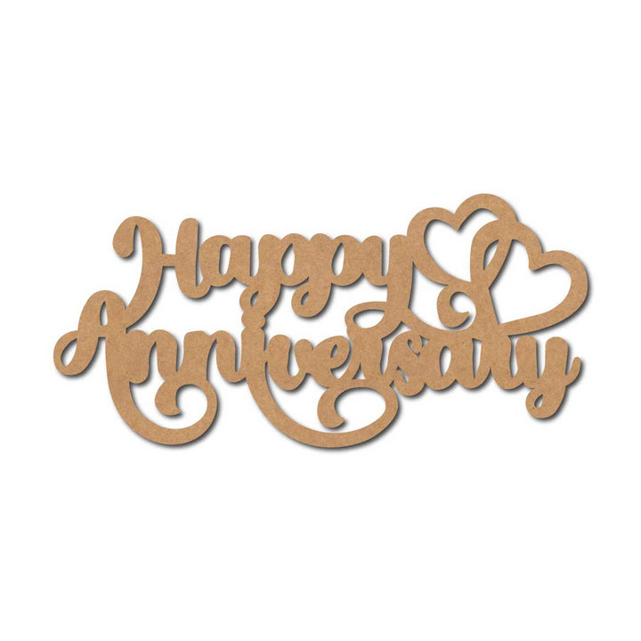 Teak Tale Happy Anniversary Text Cutout MDF Design 2