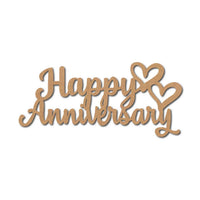 Teak Tale Happy Anniversary Text Cutout MDF Design 3