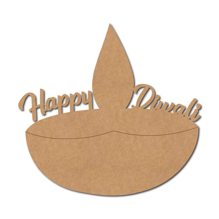 Happy Diwali Diya Pre-Marked MDF