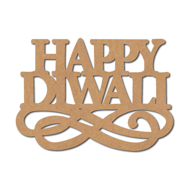 Happy Diwali Text Cutout MDF