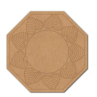 Hearts Hexagon Pre-Marked MDF Diya Tealight Holder