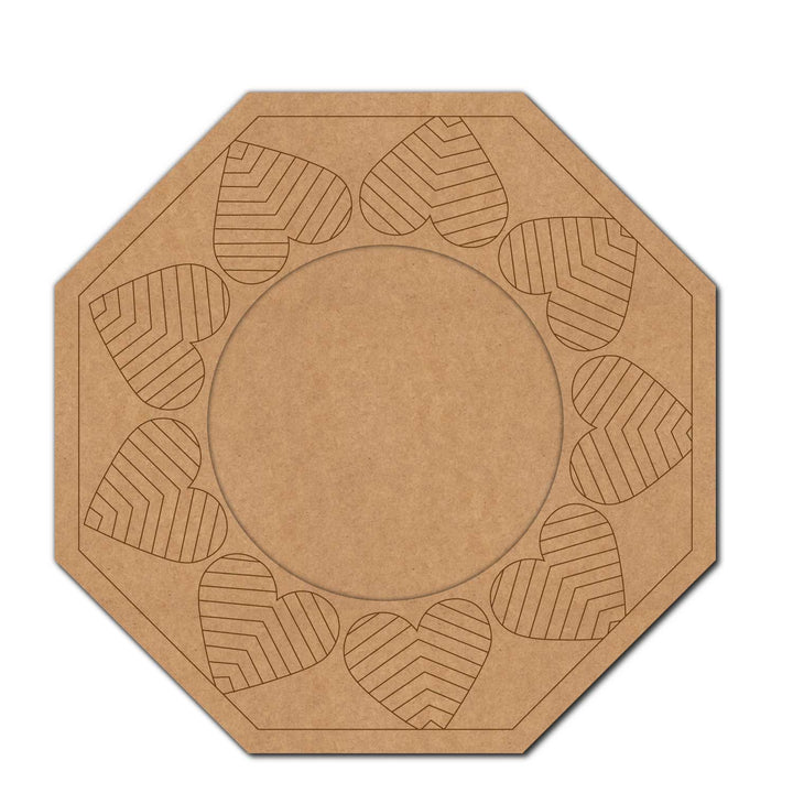 Hearts Hexagon Pre-Marked MDF Diya Tealight Holder