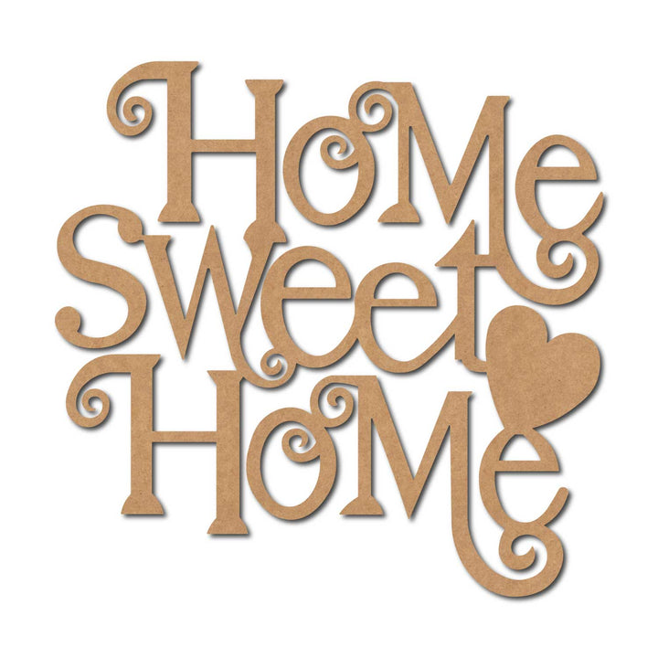 Teak Tale Home Sweet Home Text Cutout MDF Design 4