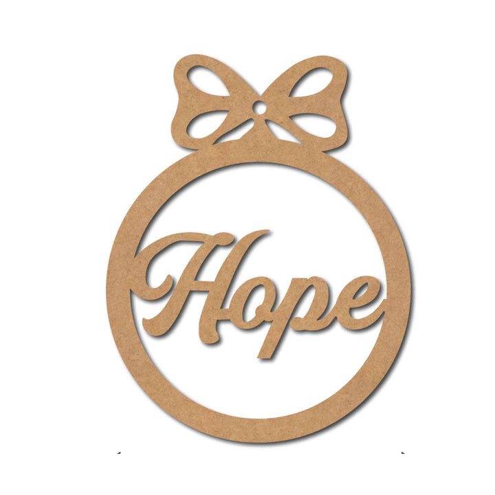 Hope Christmas Ornament Cutout MDF Design 1