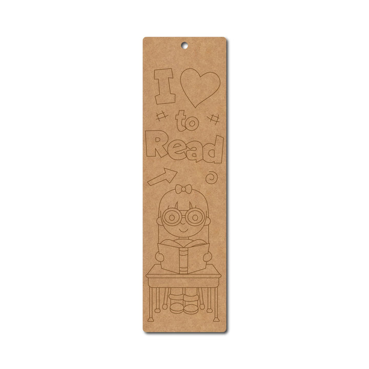 I Love To Read Bookmark Pre Marked MDF Design 1