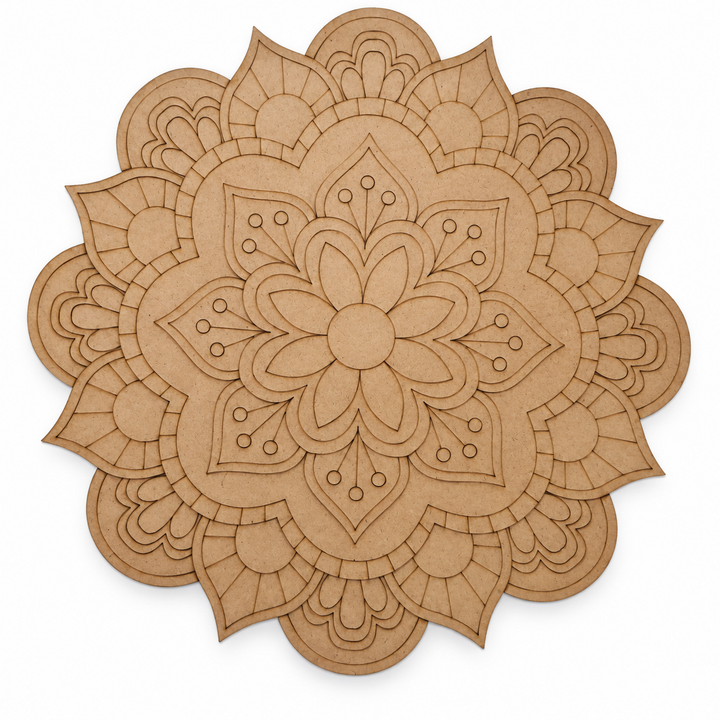 Intricate MDF Lotus Mandala