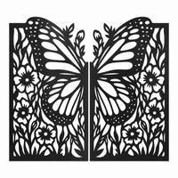 Modern Black Geometric Butterfly