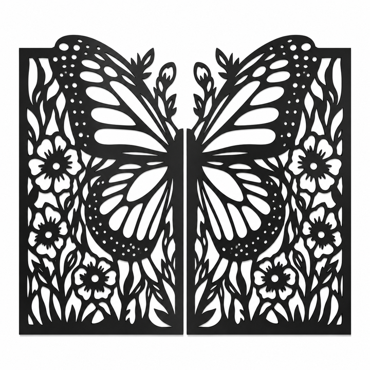 Modern Black Geometric Butterfly