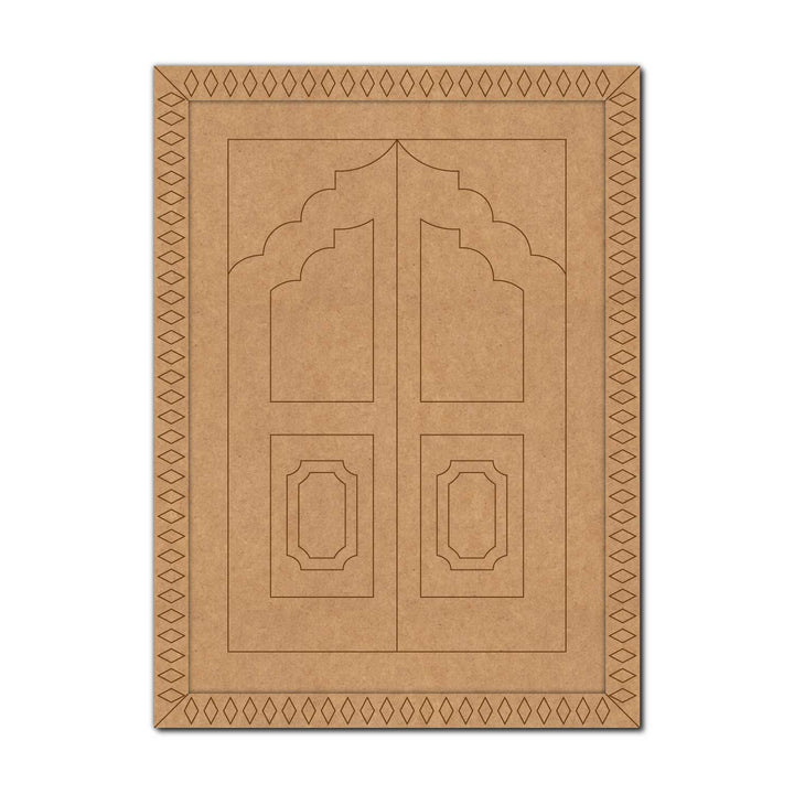 Jharokha Door Pre Marked MDF Design 1