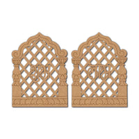 Jharokha Jali Shubh Labh Pre Marked Base MDF Design 1