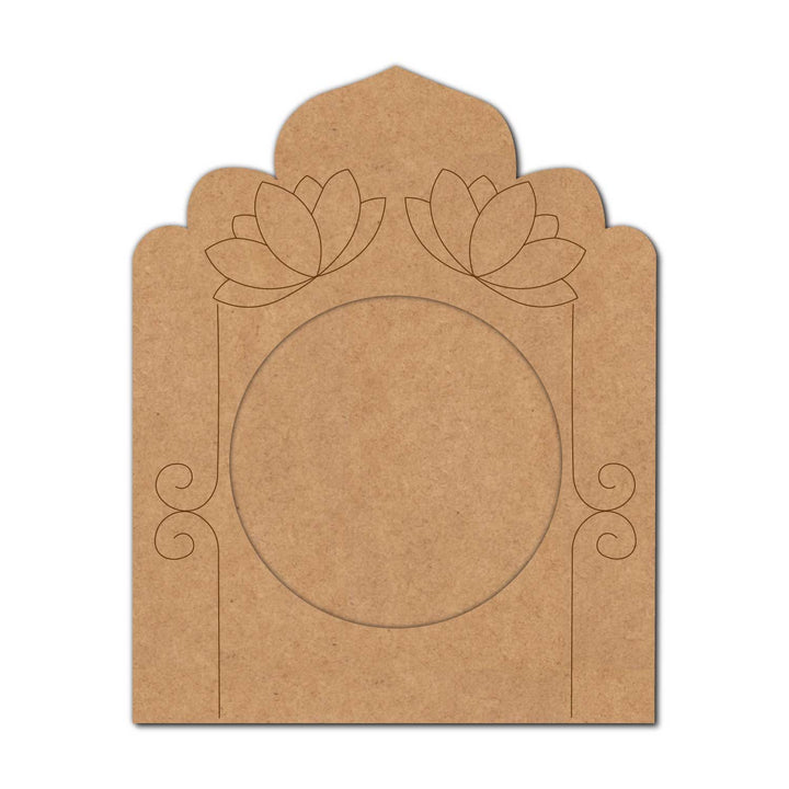 Jharokha Lotus Diya Tealight Holder Pre Marked MDF Design 1