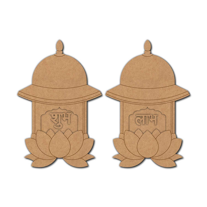 Jharokha Lotus Shubh Labh Pre-Marked MDF Base
