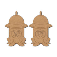 Jharokha Lotus Shubh Labh Pre Marked Base MDF Design 3