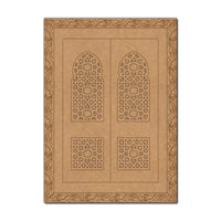 Jharokha Mughal Door Pre Marked MDF Design 1