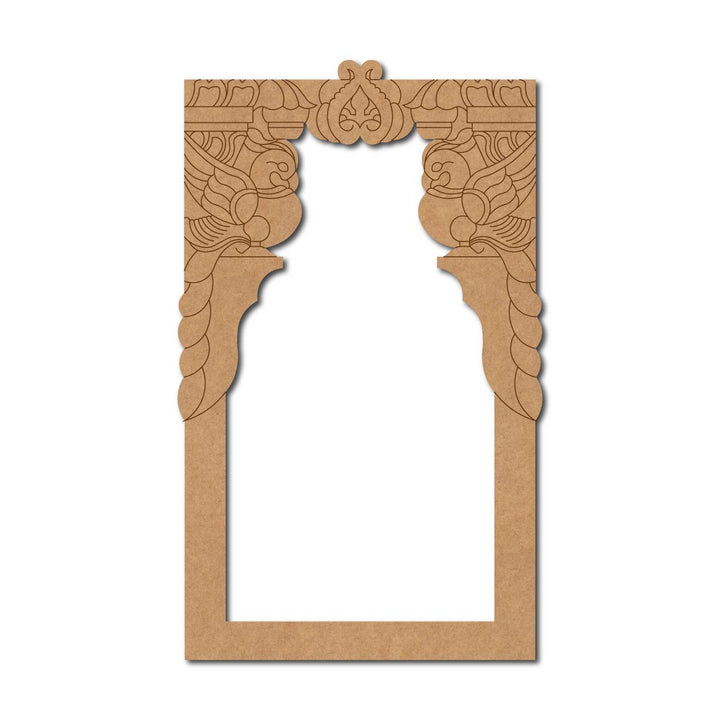 Jharokha Window Peacock Pre Marked MDF Design 1