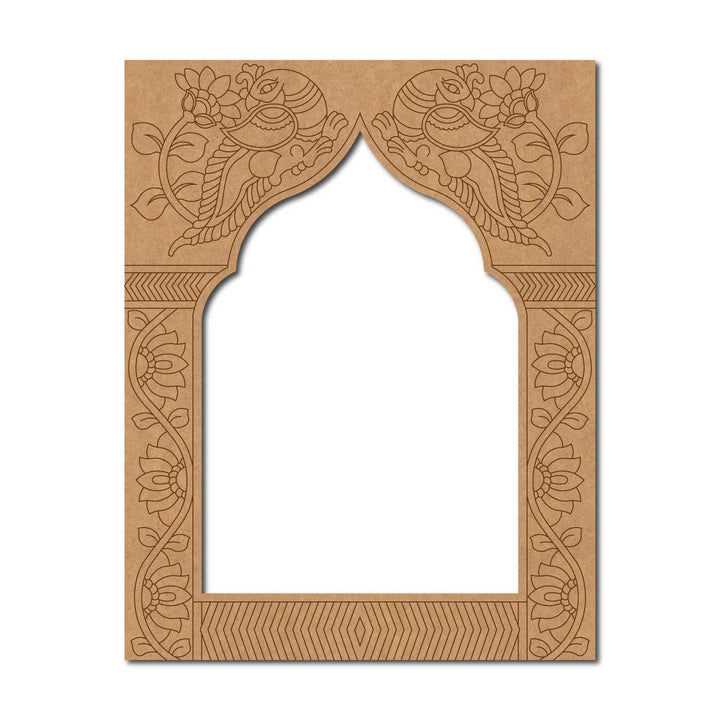 Jharokha Window Peacock Pre Marked MDF Design 2