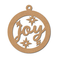 Joy Christmas Ornament Cutout MDF Design 1