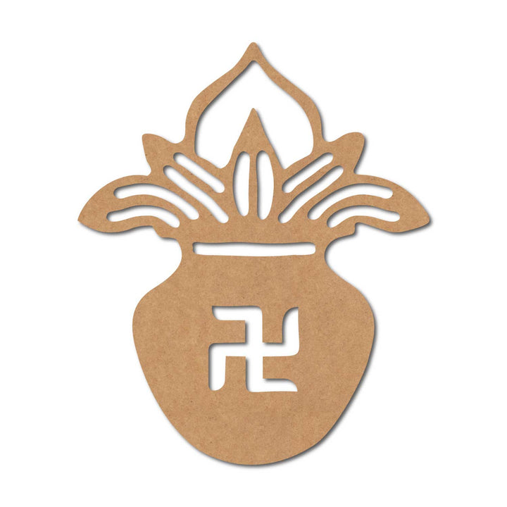 Kalash Matka Swastik Cutout MDF