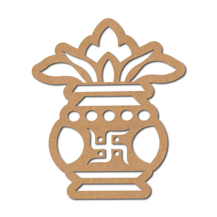 Kalash Matka Swastik Cutout MDF