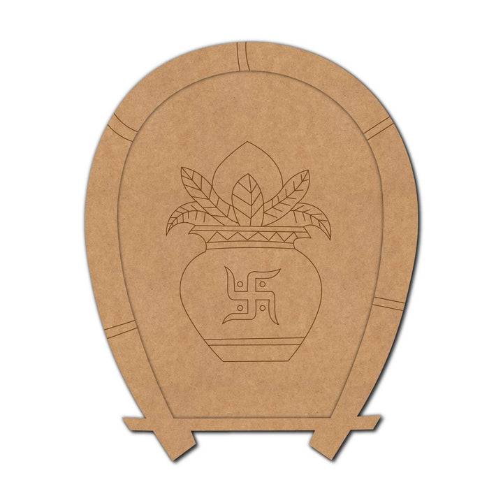 Kalash Matka Swastik Pre-Marked MDF Base