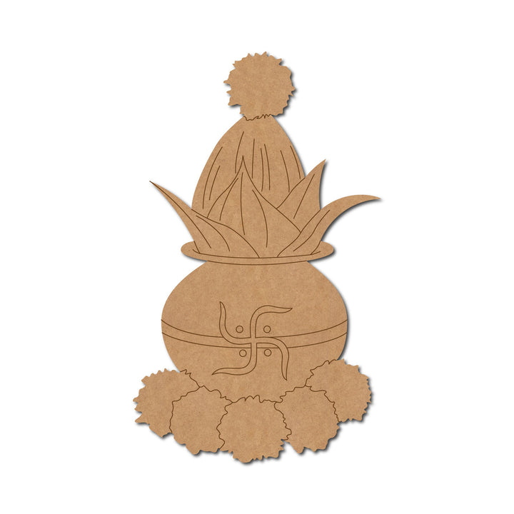 Kalash Matka Swastik Pre-Marked MDF