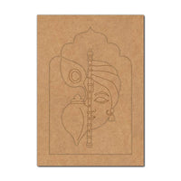 Krishna Shankh Jharokha Pre Marked MDF Design 1