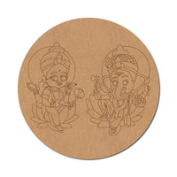 Lakshmi Ji Ganesha Pre-Marked Round MDF