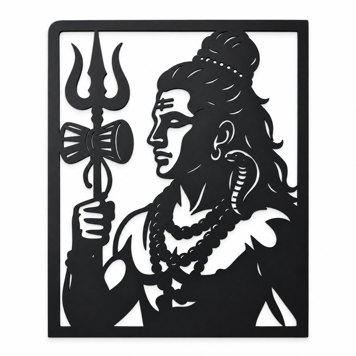 Laser-Cut Shiva Trident Wall Art
