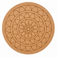 Laser Etched MDF Floral Mandala Plaque